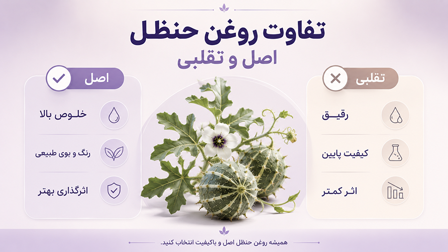 روغن حنظل اصل • اردیبهشت ۳۱ام, ۱۴۰۵ تفاوت روغن حنظل اصل و تقلبی