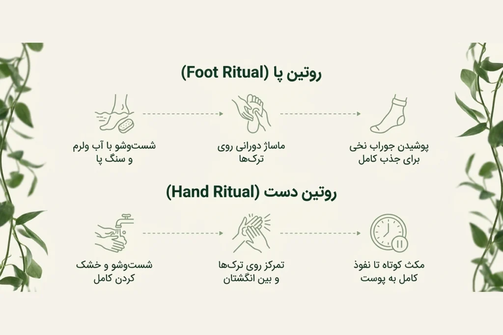 نحوه استفاده از کرم ترک دست و پا آلسی هرب برای گرفتن  بهترین نتیجه