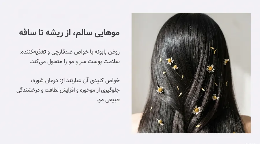  خواص روغن بابونه برای مو