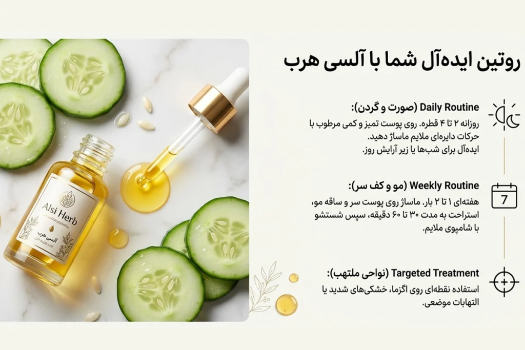 نحوه استفاده از روغن بذر خیار برای پوست و مو