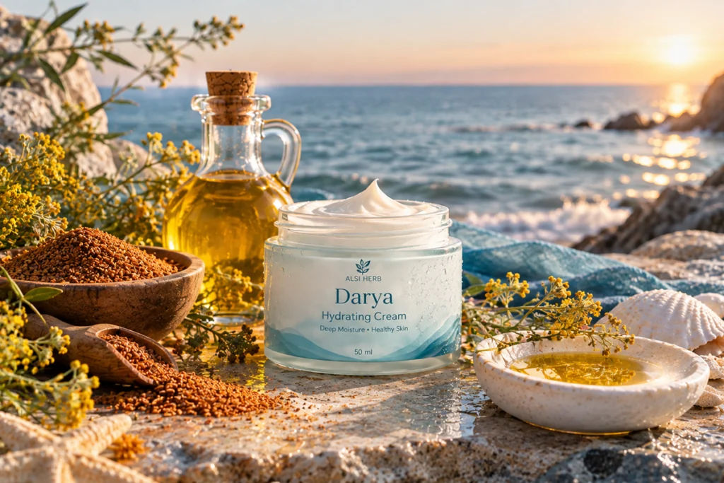 روغن خاکشیر در کرم  آبرسان دریا آلسی هرب برای پوست خشک و حساس