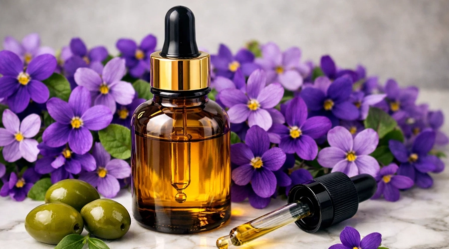 روغن بنفشه زیتون طبیعی برای مراقبت پوست