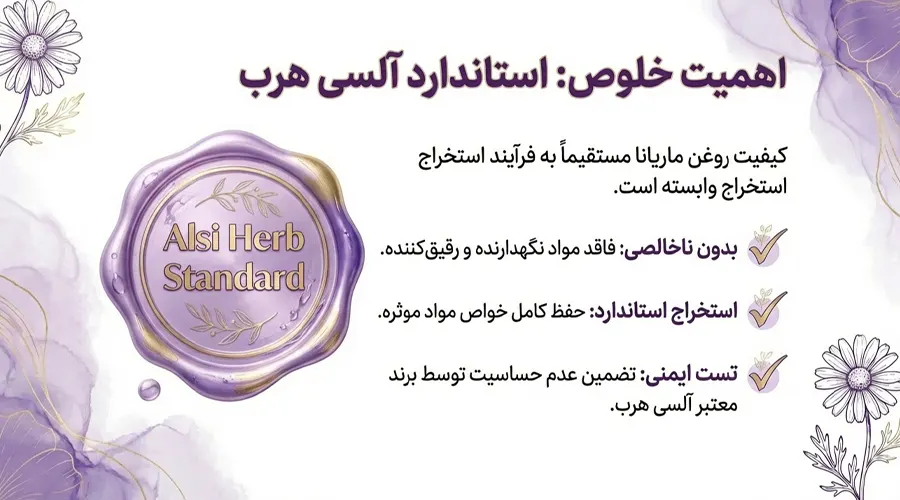 روغن ماریانا آلسی هرب بالا ترین استاندارد در ایران