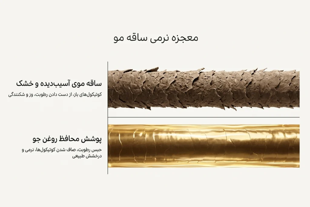 روغن جو اصل • مهر ۱۷ام, ۱۴۰۵ روغن جو برای نرمی و درخشش ساقه مو و جلوگیری از وز شدن آن