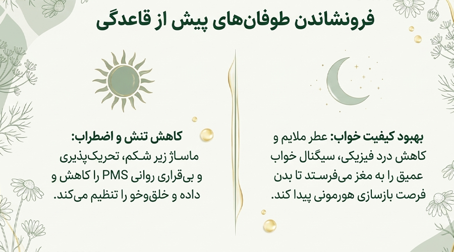 روغن بابونه برای آرامش و کاهش تنش قبل از پریود