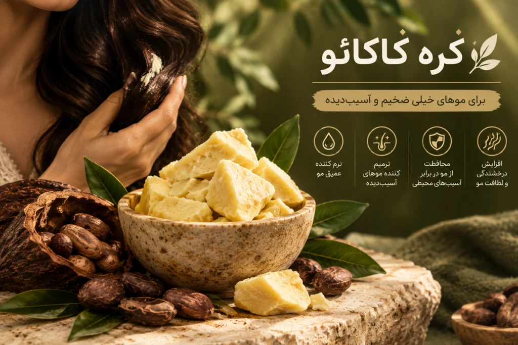 ترکیبات کره کاکائو و خواص آن برای پوست ومو