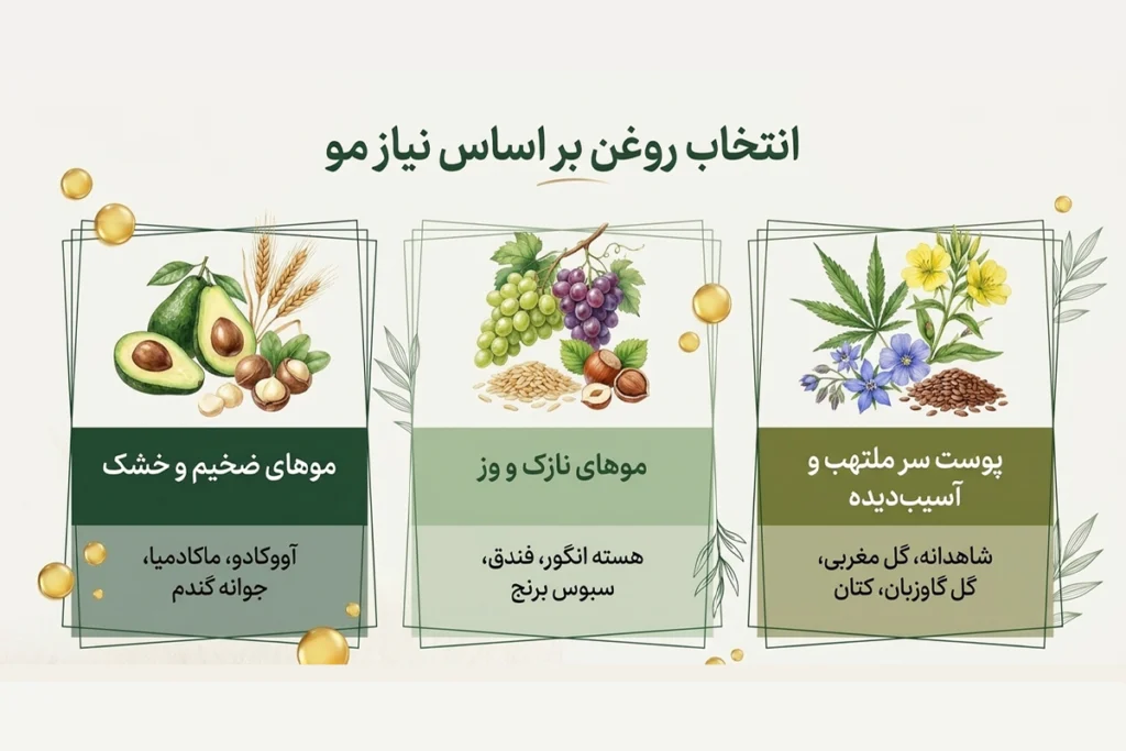 مقایسه ۱۰ روغن گیاهی برای موهای وز و انتخاب روغن مناسب بر اساس نوع مو