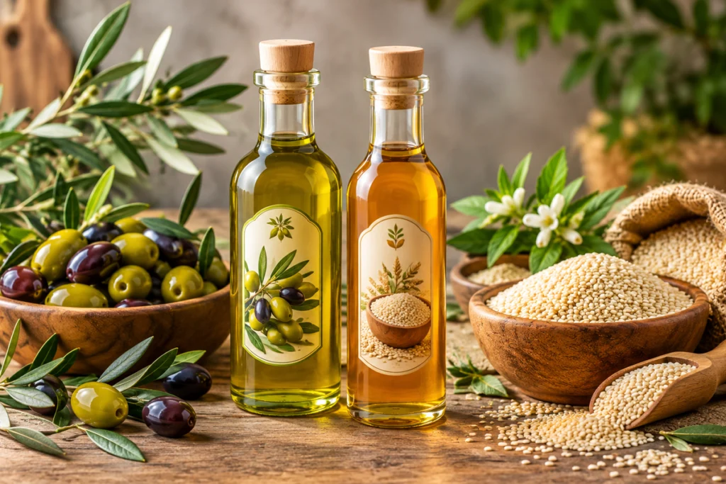 روغن کنجد و روغن زیتون برای سرخ کردن و پخت و پز