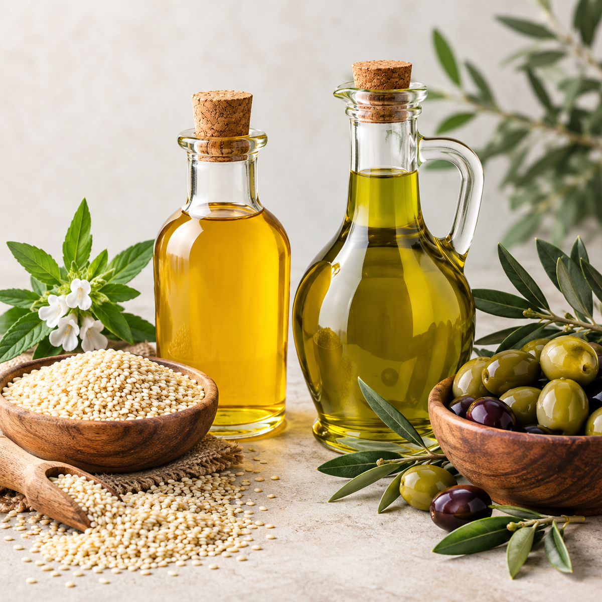 روغن کنجد یا روغن زیتون برای آشپزی