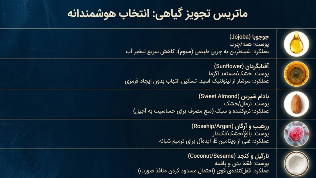 روغن‌های گیاهی مناسب برای آبرسانی و نرم کردن پوست خشک در فصل زمستان