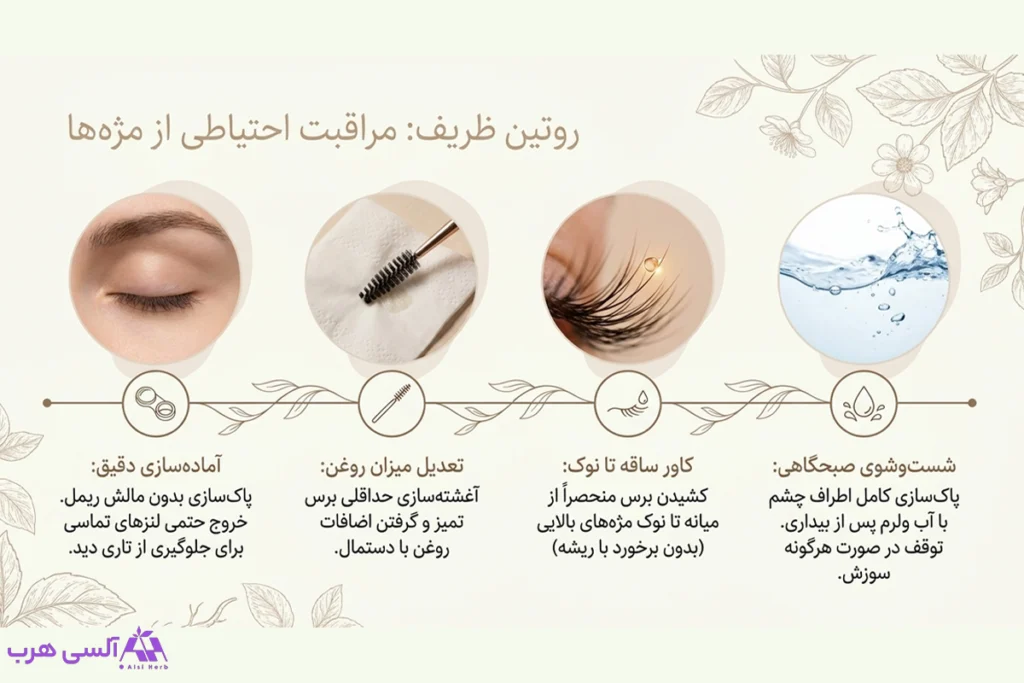 نحوه استفاده از روغن کندش برای مژه‌های خشک و بی‌حالت