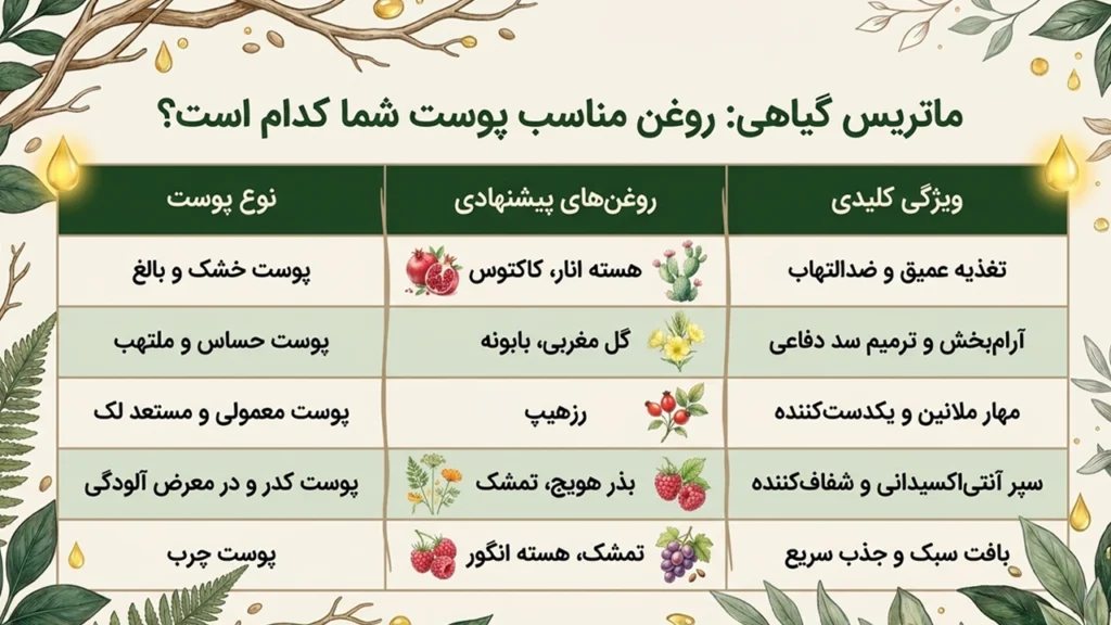 روغن گیاهی برای پوست مستعد کک و مک