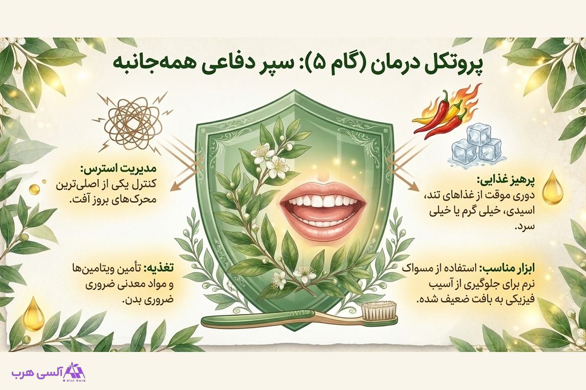 روغن مورد برای آفت دهان: روشی سنتی با پشتوانه علمی که بسیاری از آن نتیجه گرفتهاند • آبان ۳ام, ۱۴۰۵ مراقبت های لازم برای درمان و بهبود زخم ها و آفت های دهانی