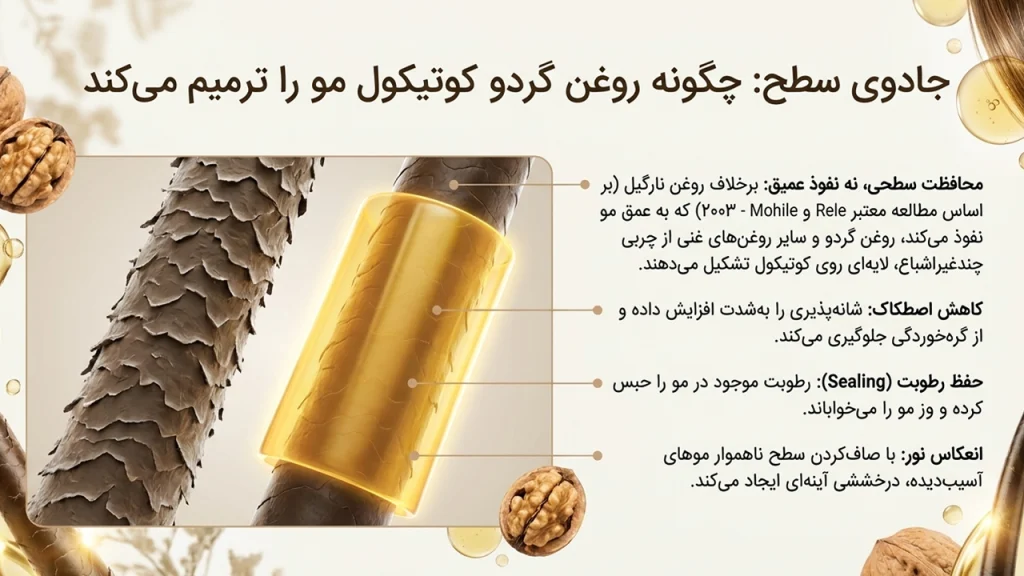 روغن گردو برای موهای خشک و وز