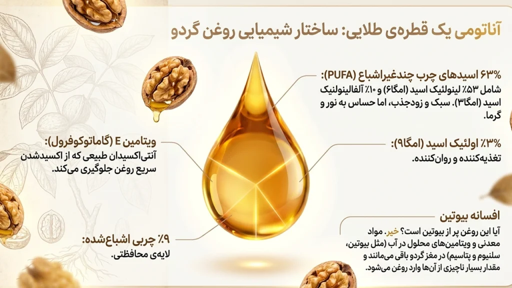 ترکیبات مفید روغن گردو برای مو و مراقبت از آن